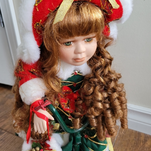 Vintage Porcelain doll on bike - Picture 2 of 3